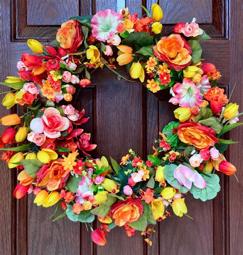 large metal summer outdoor wall wreaths for house|large artificial wreath for outside.